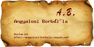 Angyalosi Borbála névjegykártya