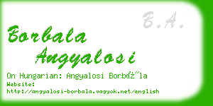 borbala angyalosi business card